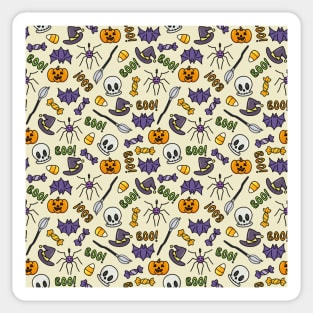 Cute Cartoons Halloween Seamless Pattern Sticker